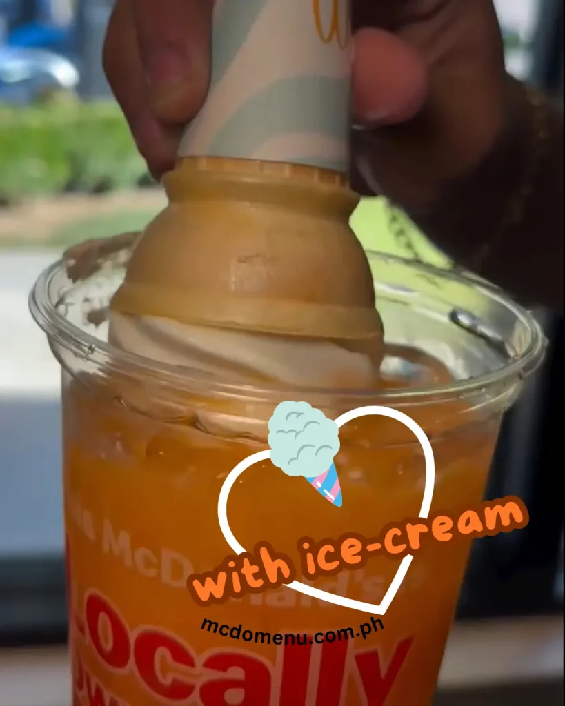 mcdo orange juice with ice cream vanilla food hack tiktok