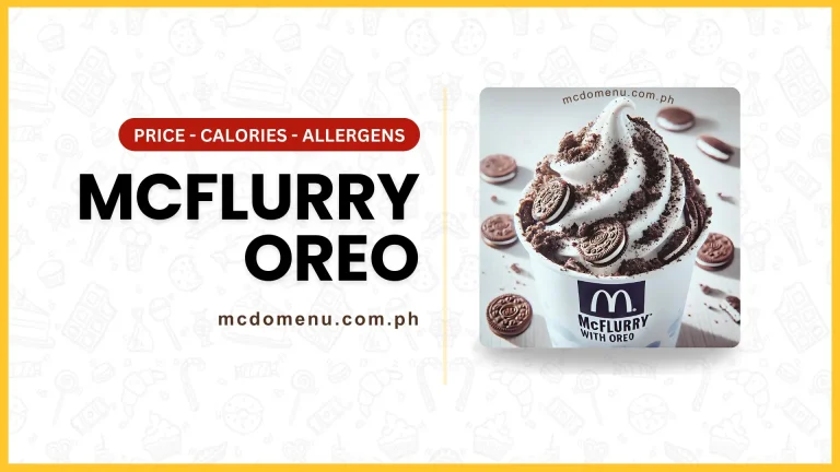 mcflurry oreo price calories allergens list