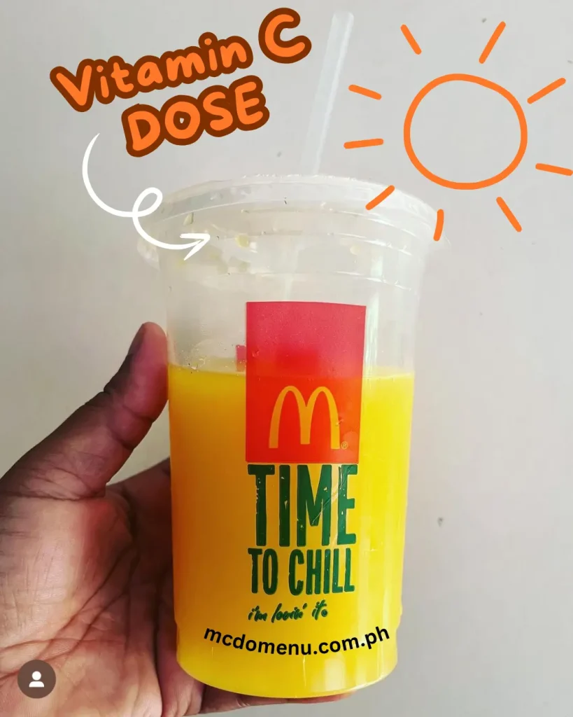 orange juice mcdonalds dose of vitamin c oranges