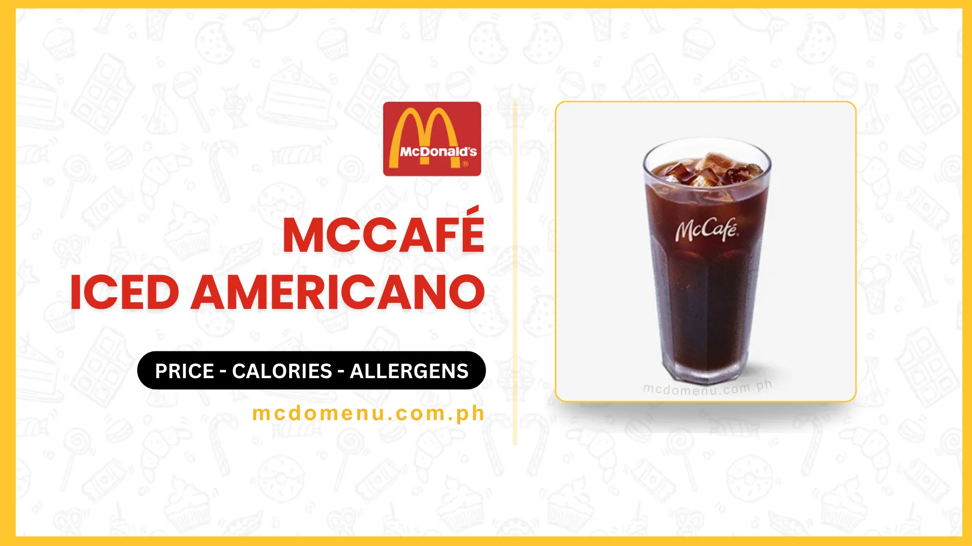 McDonald’s McCafe Iced Americano, (Price, Calories, Allergens)